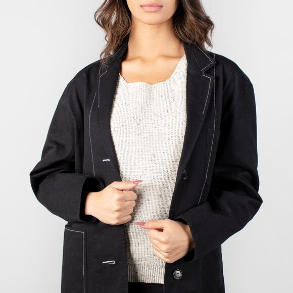 Mod Ref Cotton Contrast Stitch Blazer - Picture 4 of 4